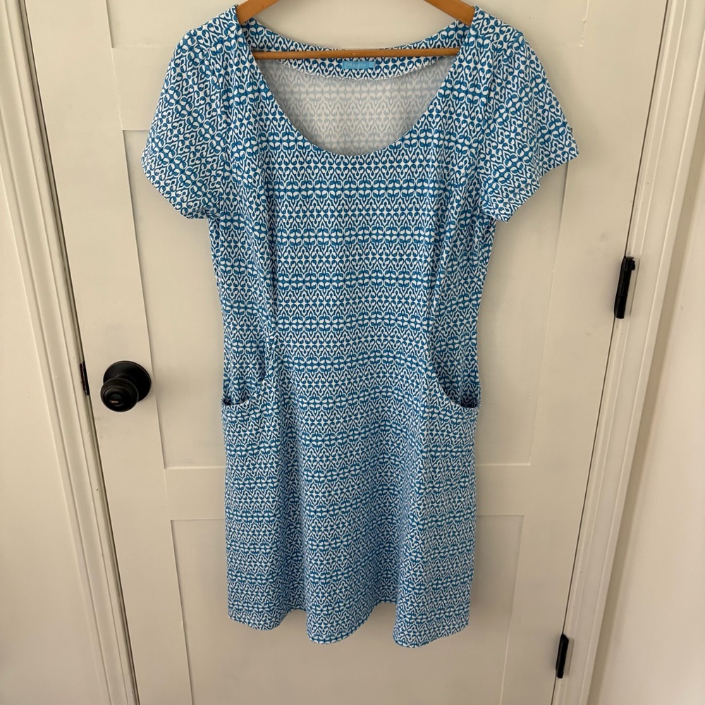 J. McLaughlin Catalina Cloth Geometric Pocket Dress. Size Large.